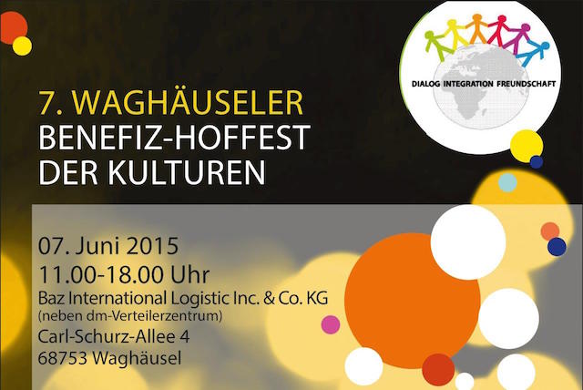 Vorankündigung für das 7. Waghäuseler Benefiz-Hoffest der Kulturen – KW 16 / 15