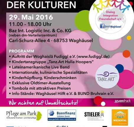 Sonntag, 29. Mai: „Benefizfest der Kulturen“ – KW 20 / 16