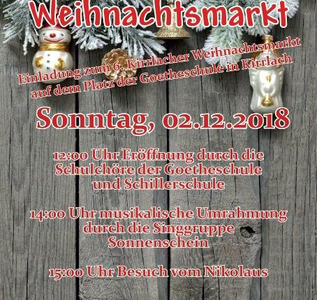 Vorankündigung: Beteiligung am Weihnachtsmarkt – KW 46/18